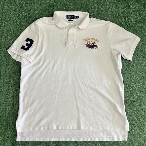 Ralph Lauren Other - Polo Ralph Lauren Custom Fit Triple-Pony Stampede Mesh Polo Shirt Size XL White